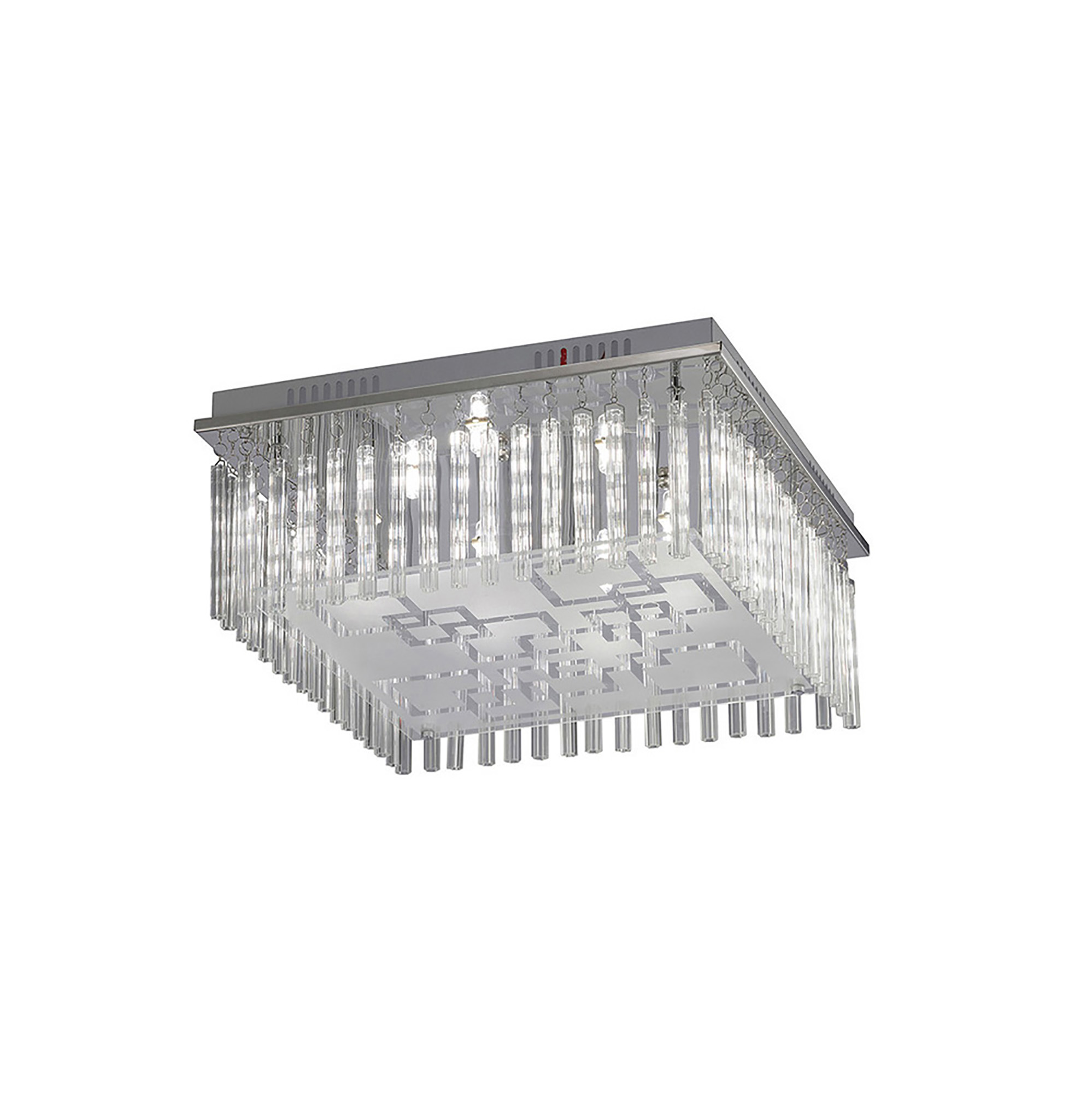 IL31321  Capella Glass Square  Flush Ceiling 8 Light